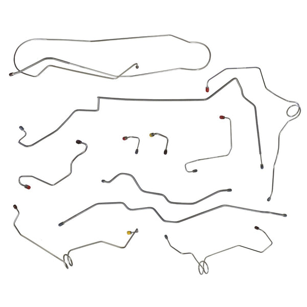 1994-Early 1996 Chevrolet GMC S10 Sonoma 4WD Std. Cab Shortbed (Top of ABS) Power Disc Brake Line Kit 11pc, Stainless