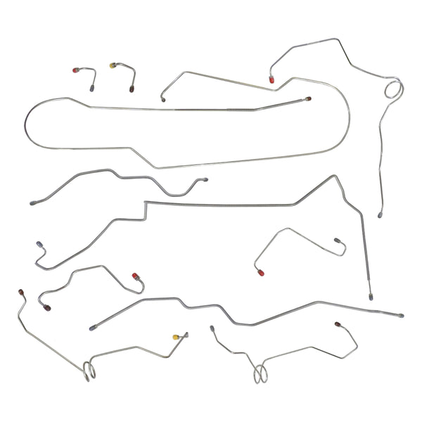 1994-Early 1996 Chevrolet GMC S10 Sonoma 4WD Ext. Cab Shortbed (Top of ABS) Power Disc Brake Line Kit 11pc, Stainless
