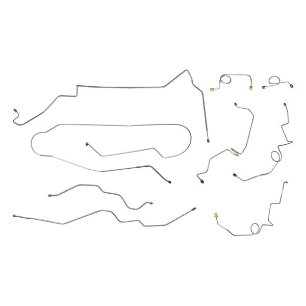 Late 1996-97 Chevrolet GMC S10 Sonoma 4WD Std. Cab Short Bed (Side of ABS) Power Disc Brake Line Kit 9pc, Stainless