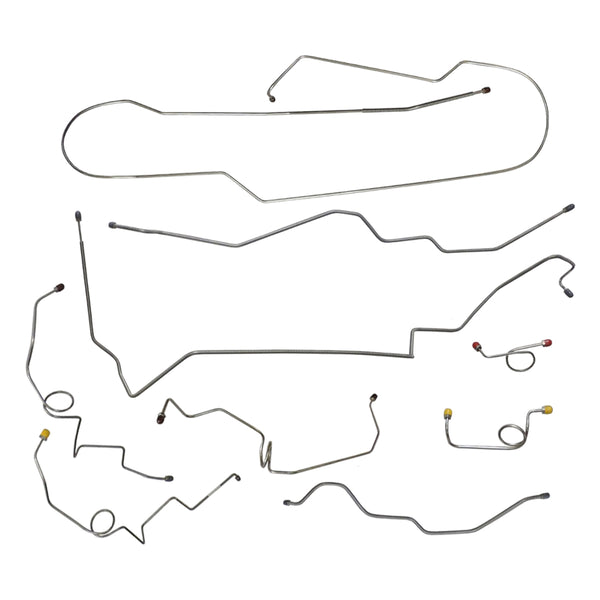 Late 1996-97 Chevrolet GMC S10 Sonoma 4WD Ext. Cab Short Bed (Side of ABS) Power Disc Brake Line Kit 9pc, Stainless