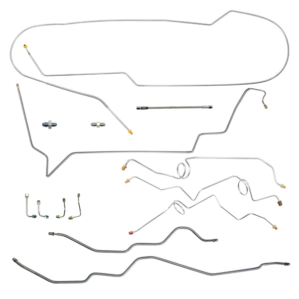 1998-99 Chevrolet/GMC S10/Sonoma 4WD Ext. Cab Shortbed w/Rear Drum Complete Brake Line Kit 11pc, Stainless