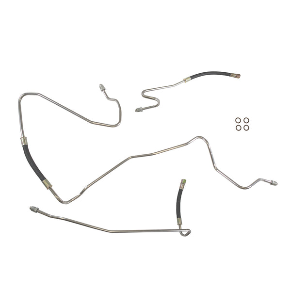 1989-93 Chevrolet/GMC S10/S15 4WD 4.3L V6 FI Std. Cab Shortbed 3/8" Main Fuel Lines 3pc, Stainless