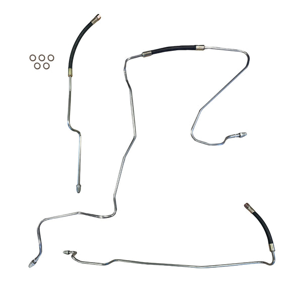 1989-93 Chevrolet/GMC S10/S15 4WD 4.3L V6 FI Ext. Cab Shortbed 3/8" Main Fuel Lines 3pc, Stainless