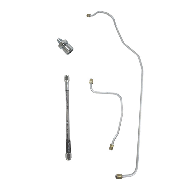 1960-62 Chevrolet GMC Truck 1/4" Hydraulic Clutch Lines With Stainless Hose 4pc, Stainless