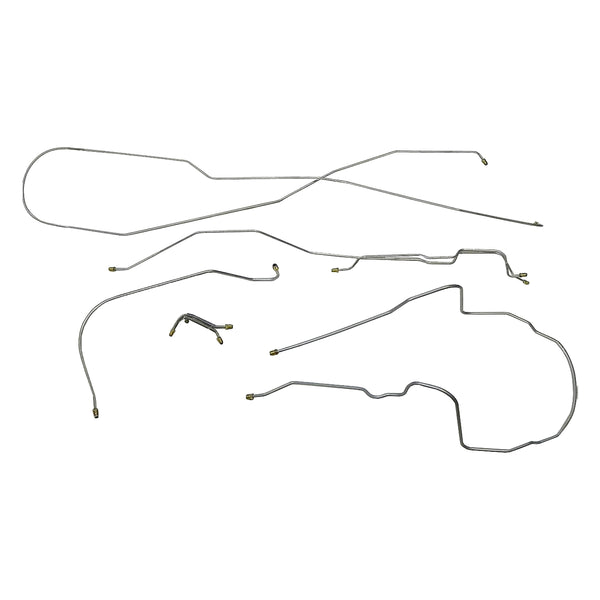 1956-62 Chevrolet Corvette Manual Drum Brake Line Kit 7pc, Stainless