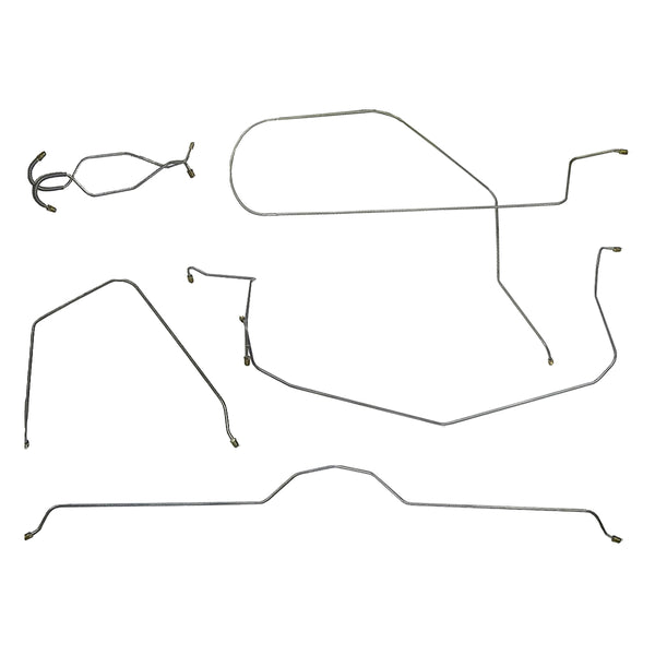 1965 Chevrolet Corvette Power Brake Complete Brake Line Kit 7pc, Stainless