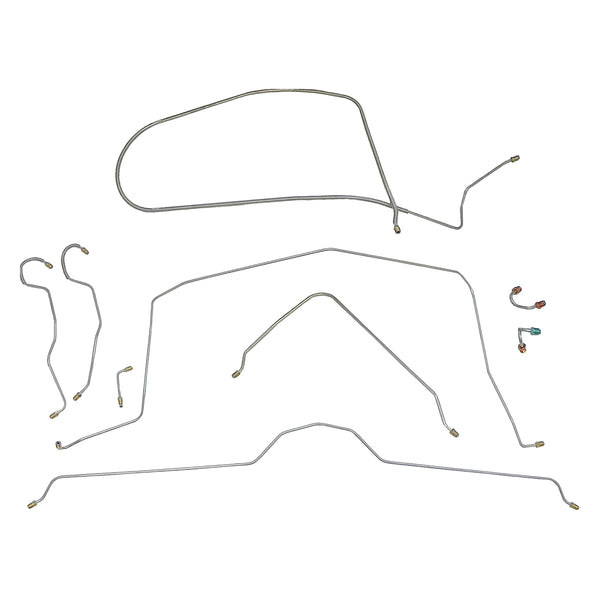 1967 Chevrolet Corvette Manual Brake Complete Brake Line Kit 9pc, Stainless