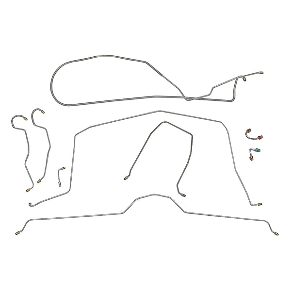 1968 Chevrolet Corvette Power Brake Complete Brake Line Kit 9pc, Stainless