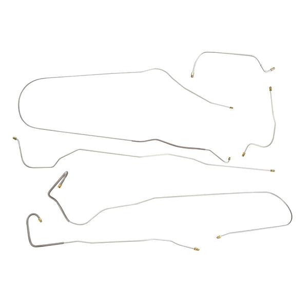 1958-59 Chrysler Windsor/300 D&E/New Yorker/Saratoga Power Drum Brake Line Kit 6pc, Stainless
