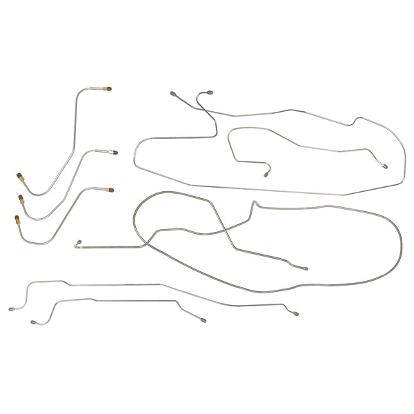 1965-66 Mopar C-Body 121" WB Dual Master Conversion Complete Brake Line Kit, 7pc, Stainless