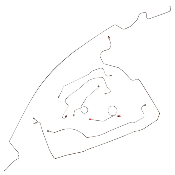 1968 Chrysler Newport/New Yorker/300 Power Drum Brake Line Kit 7pc, Stainless