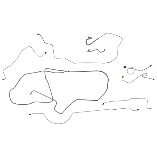 1969-70 Chrysler Newport New Yorker 300 Power Disc Brake Line Kit 8pc, Stainless