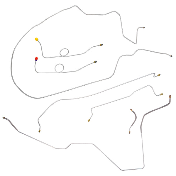 1962 Dodge Polara Dual Master Cylinder Conversion Complete Brake Line Kit Max Wedge 7pc, Stainless