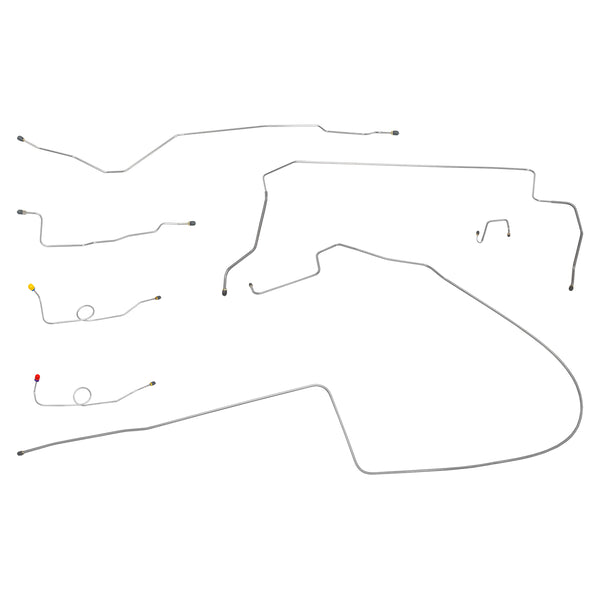 1966 Dodge B-Body Straight Right Front, Dana 60 Rear Axle, Dual M/C Conversion Brake Line Kit 7pc, Stainless