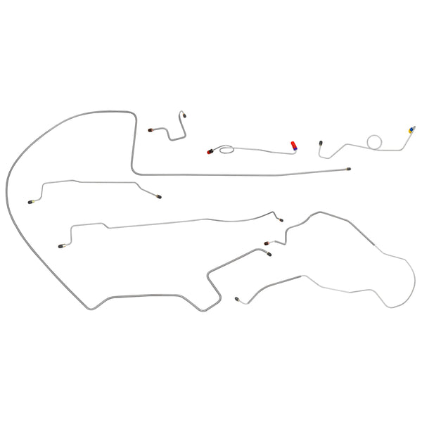 1968-69 Dodge Coronet Charger 8-3/4 Rear Manual Drum Brake Line Kit 7pc, Stainless