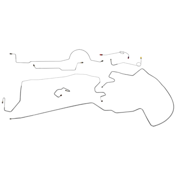 1971 Dodge Charger Complete Power Drum Brake Line Kit 7pc, Stainless