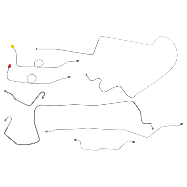 1964-65 Dodge A-Body Dual Reservoir Master Conversion Brake Line Kit 7pc Stainless