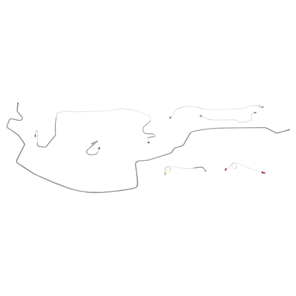 1968-69 Dodge A-Body Dart 8-3/4 Rear Manual Drum Brake Line Kit 7pc, Stainless