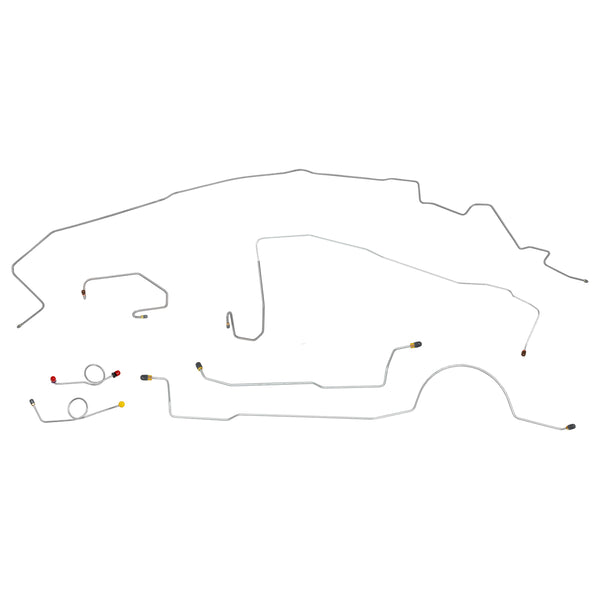 1970 Dodge Challenger Power Drum Brake Line Kit 7pc, Stainless