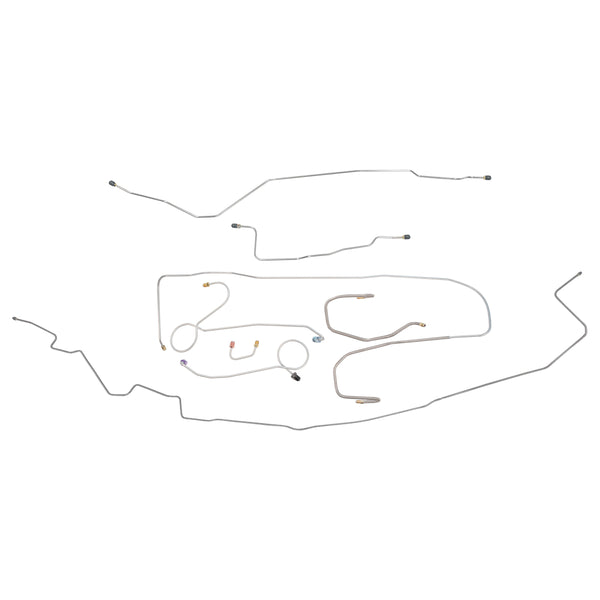 1970-71 Dodge E-Body 426CID "Hemi", One Piece F to R, Dana 60 Rear Axle, Power Disc Brake Line Kit 8pc, Stainless