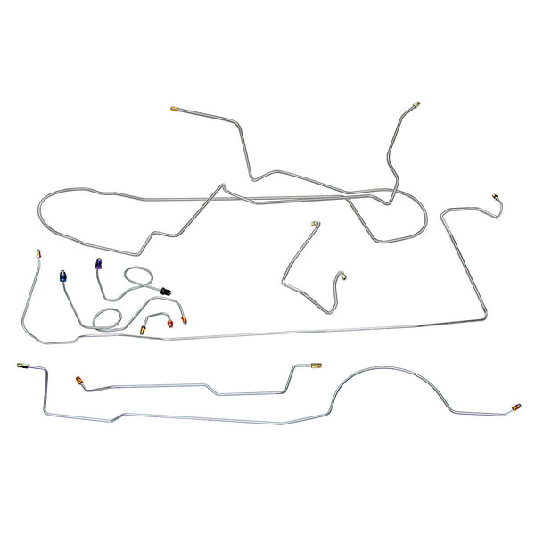 1974 Dodge Challenger Power Drum Brake Line Kit 7pc, Stainless