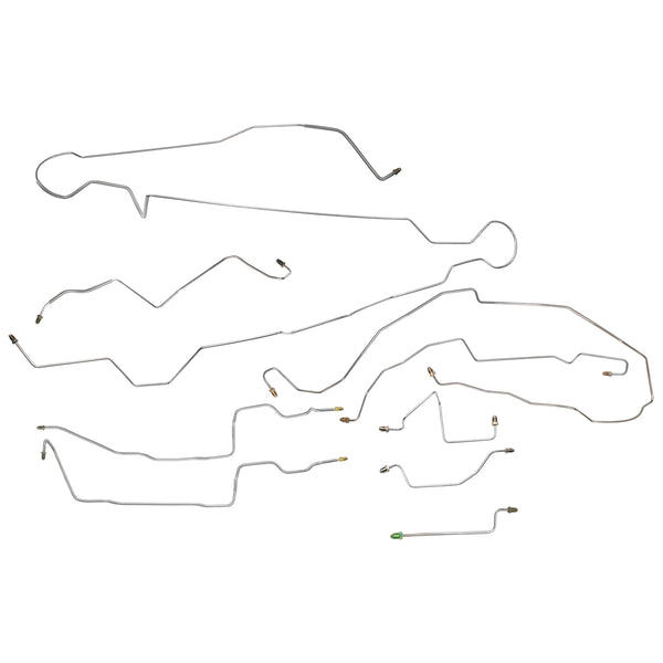 2002-04 Dodge Dakota 2WD Ext. Cab Shortbed 4 Wheel Disc Brake Line Kit 7pc, Stainless