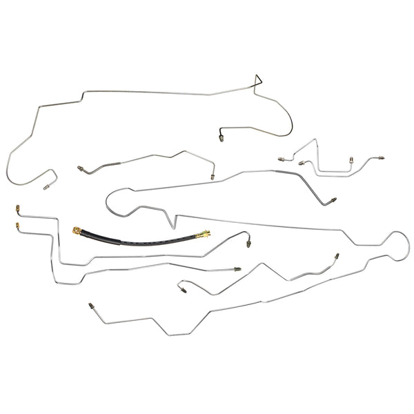 2002-04 Dodge Dakota V6 4WD Ext. Cab Shortbed Four Wheel Disc Rear ABS Brake Line Kit 9pc, Stainless