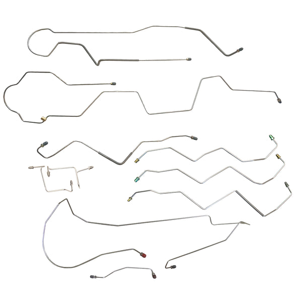 2002-04 Dodge Dakota 4WD Ext. Cab Shortbed w/Four-Wheel Disc w/ABS Brake Line Kit 12pc, Stainless