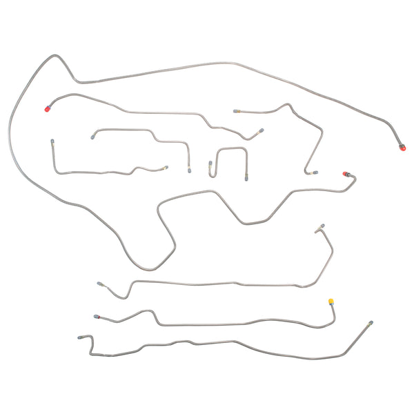 1992-96 Dodge Dakota 4WD V8 Std. Cab Longbed Brake Line Kit 9pc, Stainless