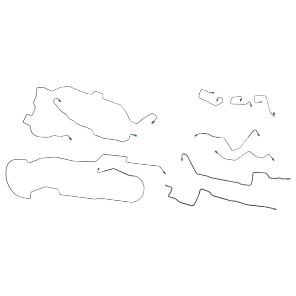 1997-02 Dodge Dakota 2WD Std Cab Short Bed ABS Rear Drum Brake Line Kit 10pc, Stainless