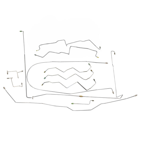 2002-03 Dodge Durango 4WD V8 Front Disc/Rear Drum w/ABS Complete Brake Line Kit 11pc, Stainless