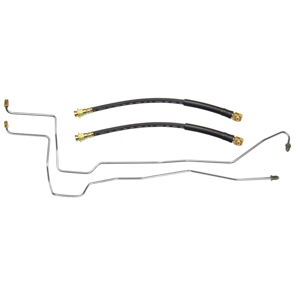 2002-03 Dodge Durango 4WD Four-Wheel Disc w/ABS 3/16" Rear Axle Brake Lines w/Flex Hose 4pc, Stainless