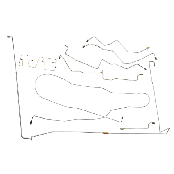 1998-02 Dodge Durango 4WD V8 Front Disc/Rear Drum w/ABS Complete Brake Line Kit 10pc, Stainless