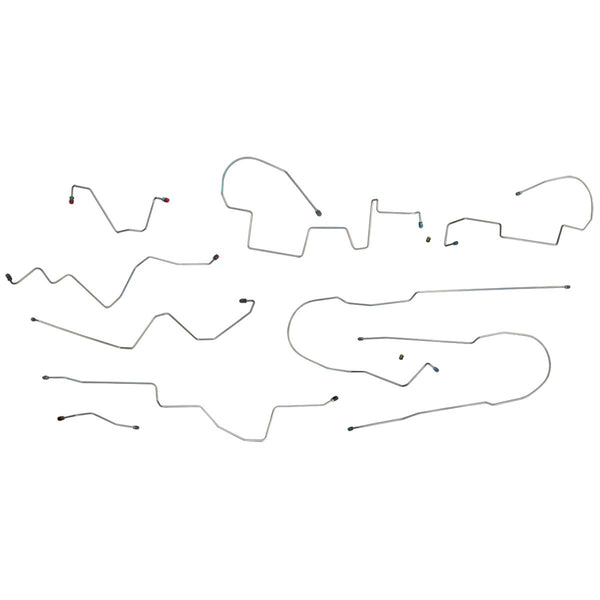 2003-05 Dodge Ram 1500 4WD Quad Cab Shortbed Four-Wheel Disc w/Rear ABS Complete Brake Line Kit 9pc, Stainless