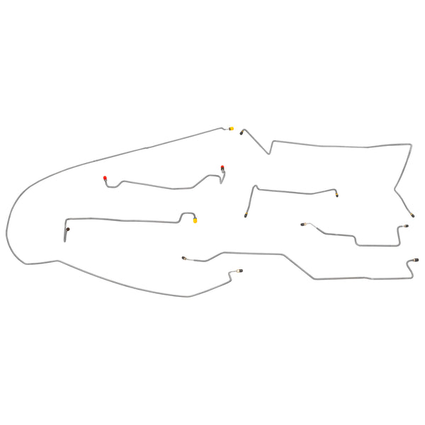 1980-89 Dodge Truck 2WD 1/2-Ton Std. Cab Longbed Power Disc Brake Line Kit 7pc, Stainless