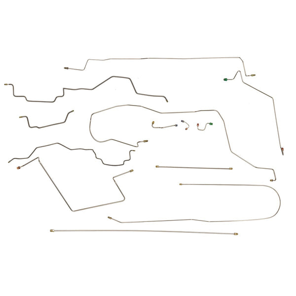 1994-97 Dodge Ram 3500 2/4WD All Cab/Bed Sizes w/Rear ABS Dana 80 Axle Complete Brake Line Kit, Stainless
