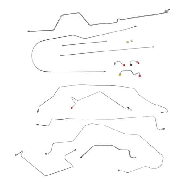 1995-97 Dodge Ram 1500 2wd & 4wd All Cab & Bed Sizes Four-Wheel ABS Spicer Axle Complete Brake Line Kit, Stainless