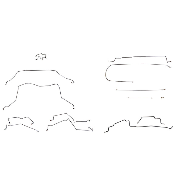 1995-97 Dodge Ram 3500 2/4WD All Cab/Bed Sizes w/Four-Wheel ABS Dana 80 Axle Complete Brake Line Kit, Stainless
