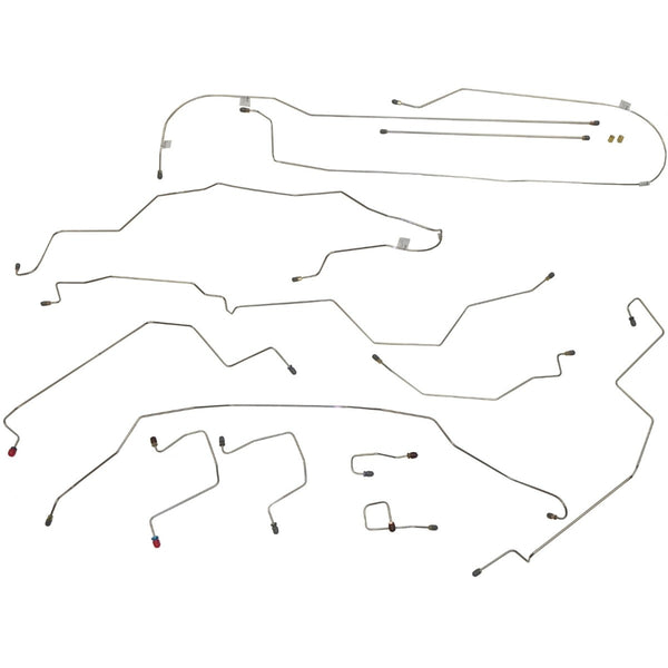 1998-01 Dodge Ram 1500 2500 2wd Or 4wd Std. Cab Short Bed Rear ABS Rear Drum Brake Line Kit 13pc, Stainless