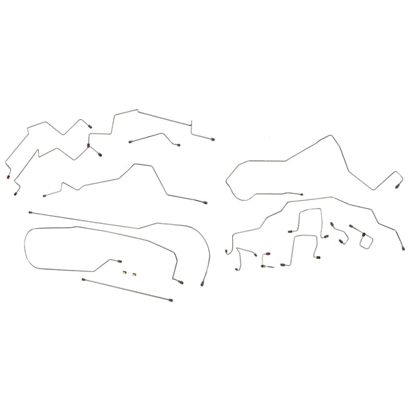 1998-01 Dodge Ram 1500 2500 2wd & 4wd All Bed And Cab Lengths Four-Wheel Disc ABS Brake Line Kit 15pc, Stainless