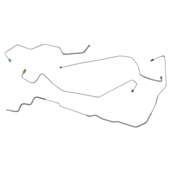 1996-00 Dodge/Plymouth Caravan/Voyager 113.3" WB Four-Wheel Disc w/o ABS w/Load Valve Front Brake Line Kit 4pc. Stainless