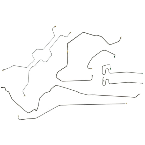 1991-94 Ford Explorer 4WD Two-Door Front Disc/Rear Drum w/Four-Wheel ABS Complete Brake Line Kit 9pc, Stainless