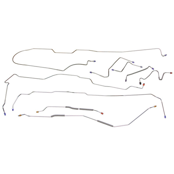 1970-71 Ford Torino Fairlane Power Disc Brake Line Kit 9pc, Stainless