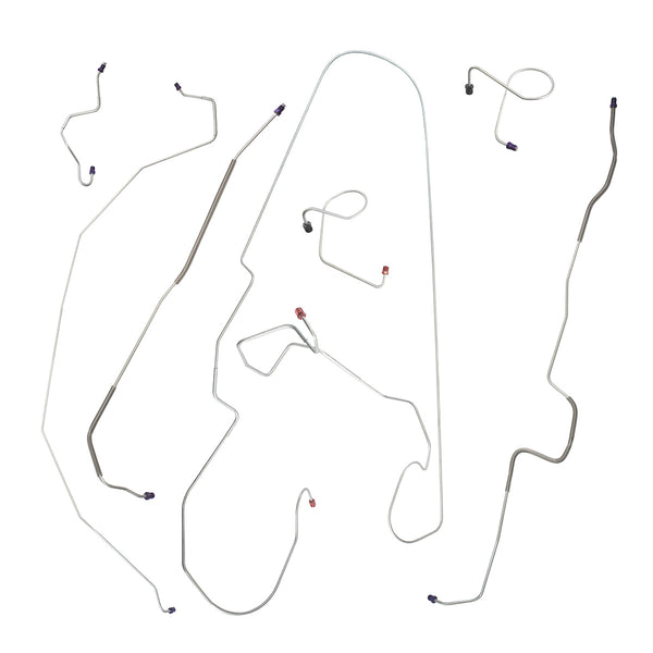 1969 Ford Galaxie Manual Drum Brake Line Kit 7pc, Stainless