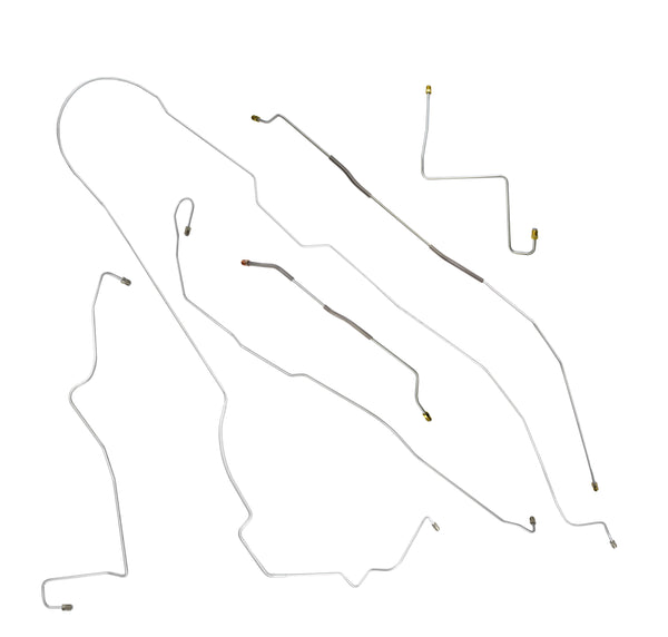 1966 Ford Falcon Manual Drum Brake Line Kit 6pc, Stainless