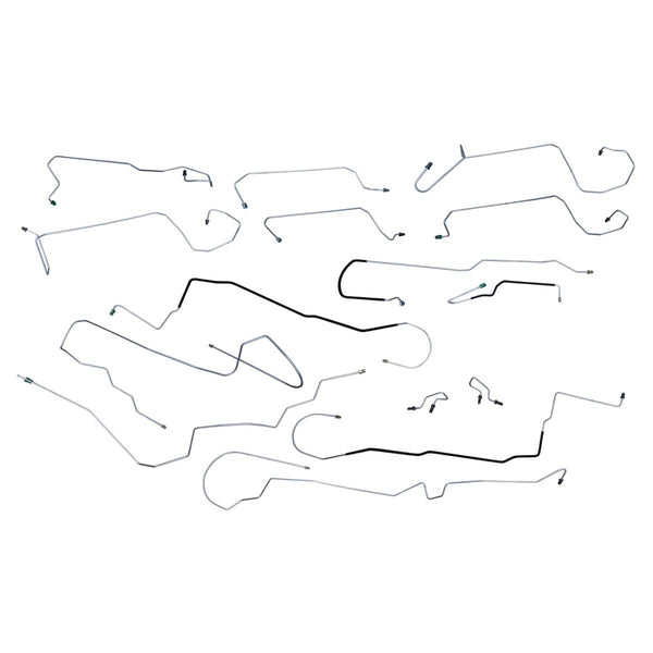 2000-07 Ford/Mercury Taurus/Sable Front Disc/Rear Drum w/ABS w/o Load Valve Complete Brake Line Kit 15pc, Stainless