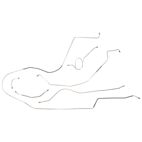 1952-53 Ford Special Super Manual Drum Brake Line Kit 6pc, Stainless