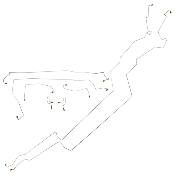 1986-95 Ford Mercury Taurus Sable Non-ABS Front Disc/Rear Drum w/Load Valve Brake Line Kit 10pc, Stainless