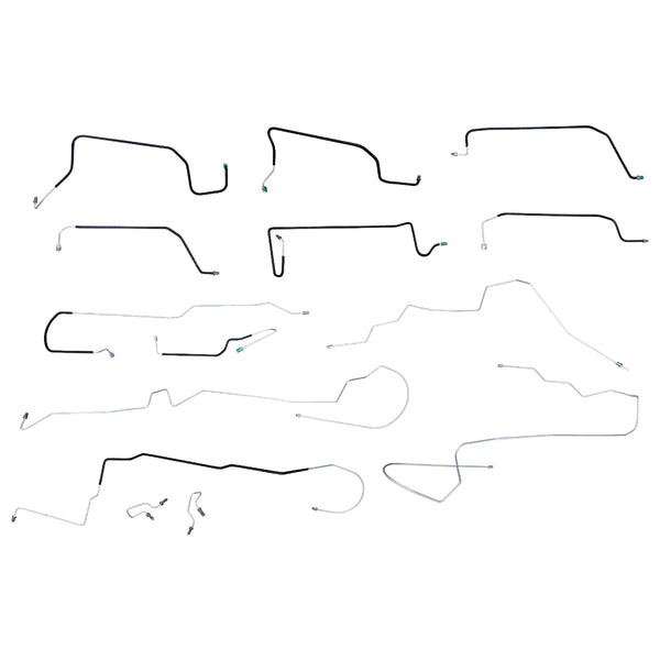 1995-99 Ford/Mercury Taurus/Sable Front Disc/Rear Drum w/ABS w/o Load Valve Complete Brake Line Kit 12pc, Stainless