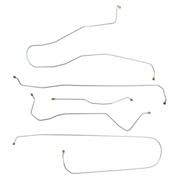 1947-52 Ford F2, F3 2WD 3/4-Ton Shortbed Drum Brake 1/4" O.D. Complete Brake Line Kit, 5pc, Stainless